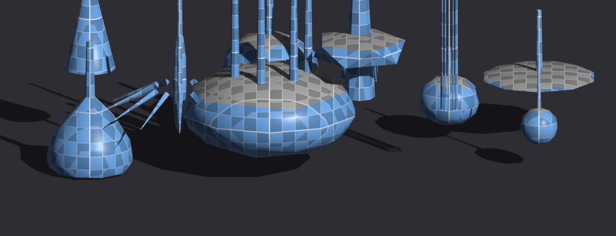 Twelve blockout tree species rendered in blue.